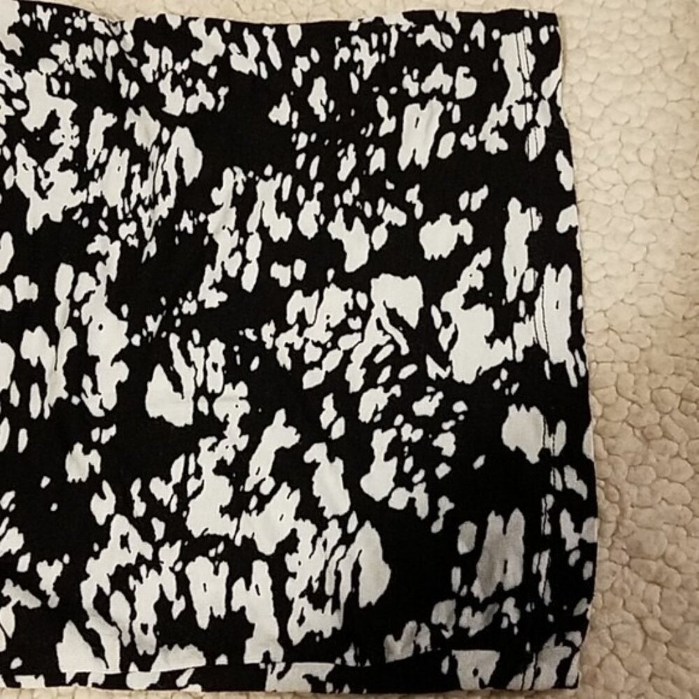 Black & White Abstract Print Womens Pull on Pants Small - Picture 2 of 4